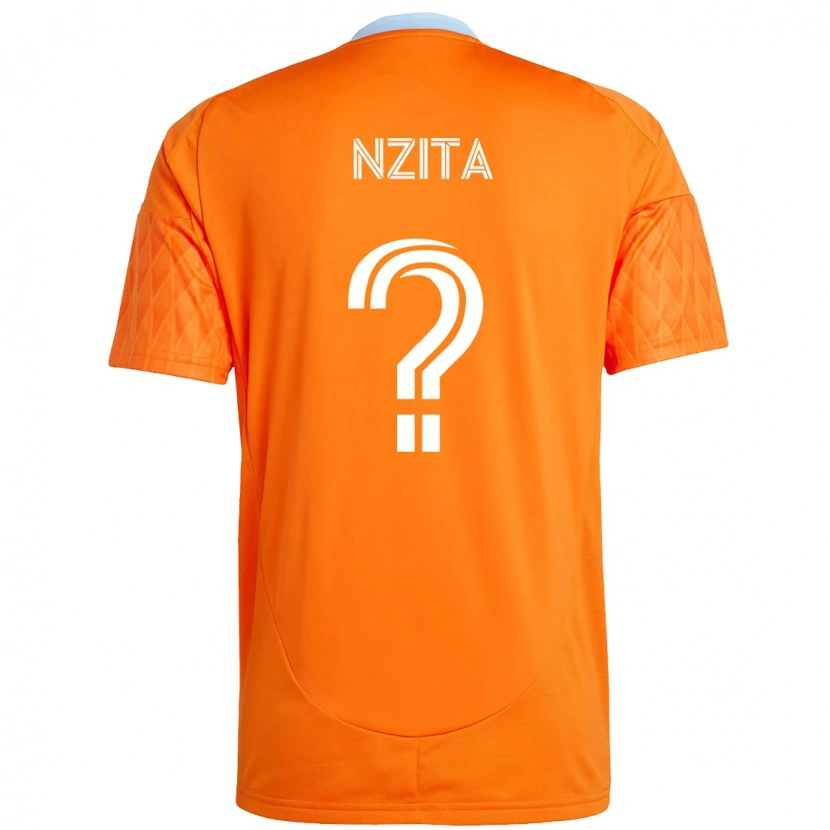 Danxen Kinder Sebastiao Nzita #0 Orange Weiß Heimtrikot Trikot 2025/26 T-Shirt