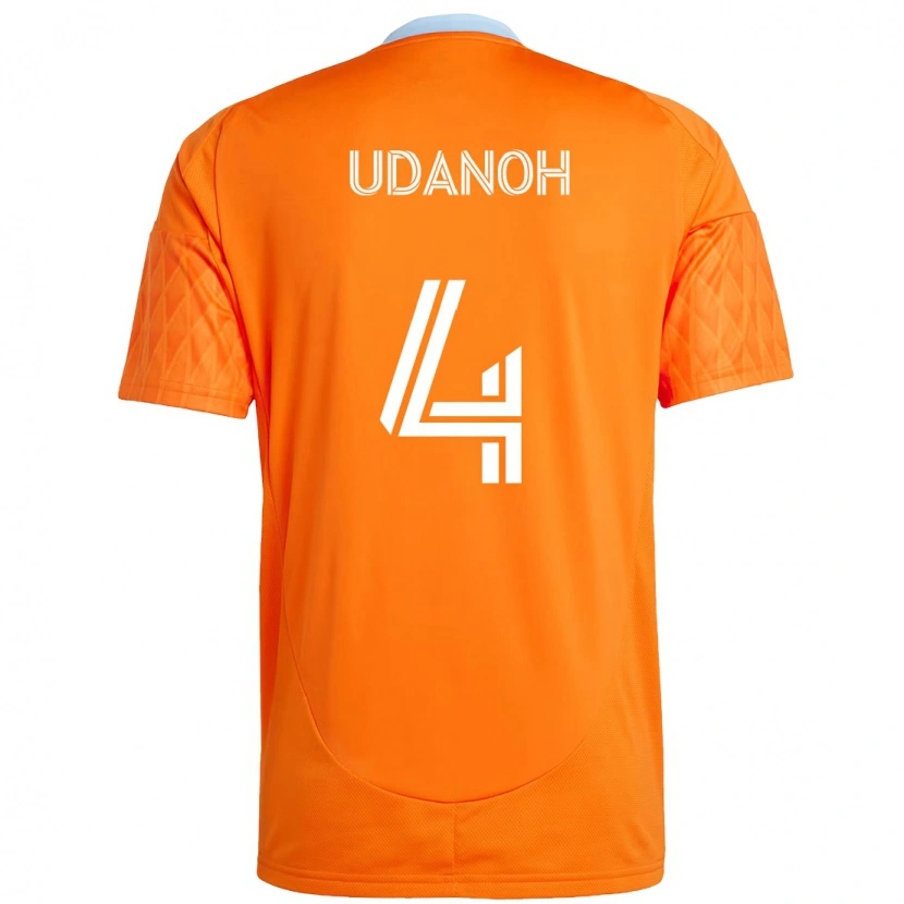 Danxen Kinder Iffy Udanoh #4 Orange Weiß Heimtrikot Trikot 2025/26 T-Shirt