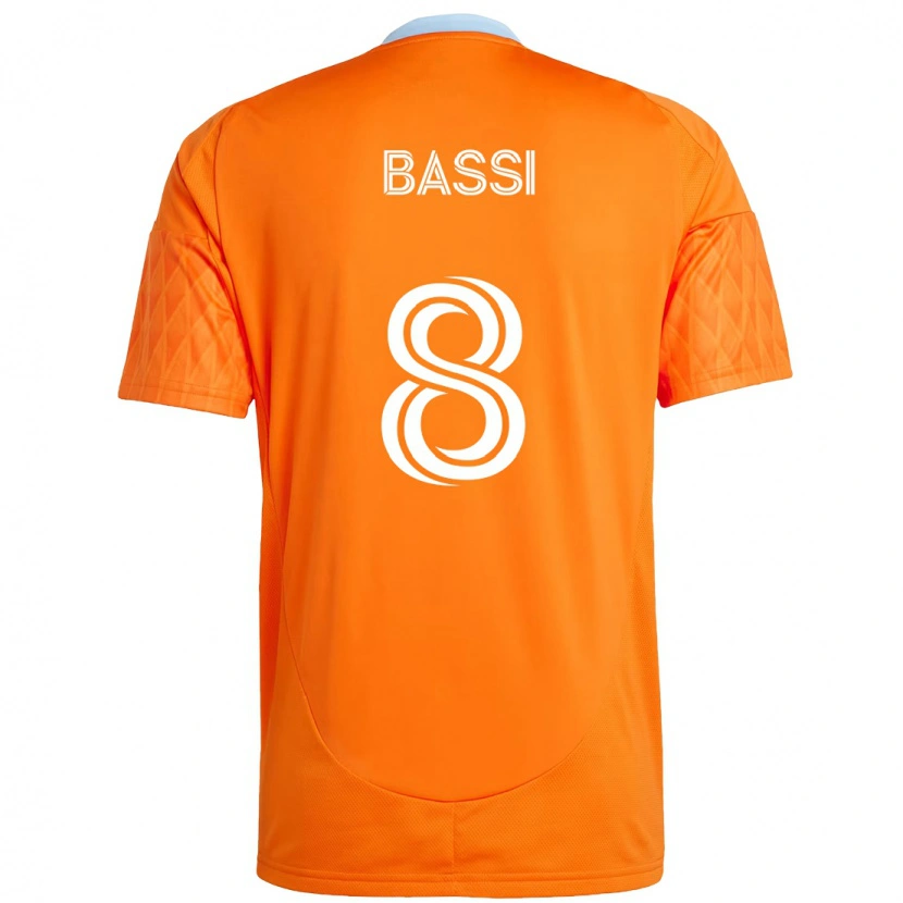 Danxen Kinder Amine Bassi #8 Orange Weiß Heimtrikot Trikot 2025/26 T-Shirt