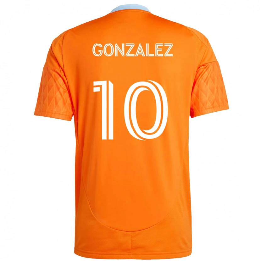 Danxen Kinder Yair González #10 Orange Weiß Heimtrikot Trikot 2025/26 T-Shirt