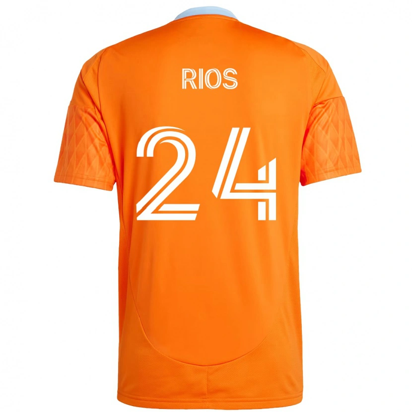 Danxen Kinder Paolo Ríos #24 Orange Weiß Heimtrikot Trikot 2025/26 T-Shirt
