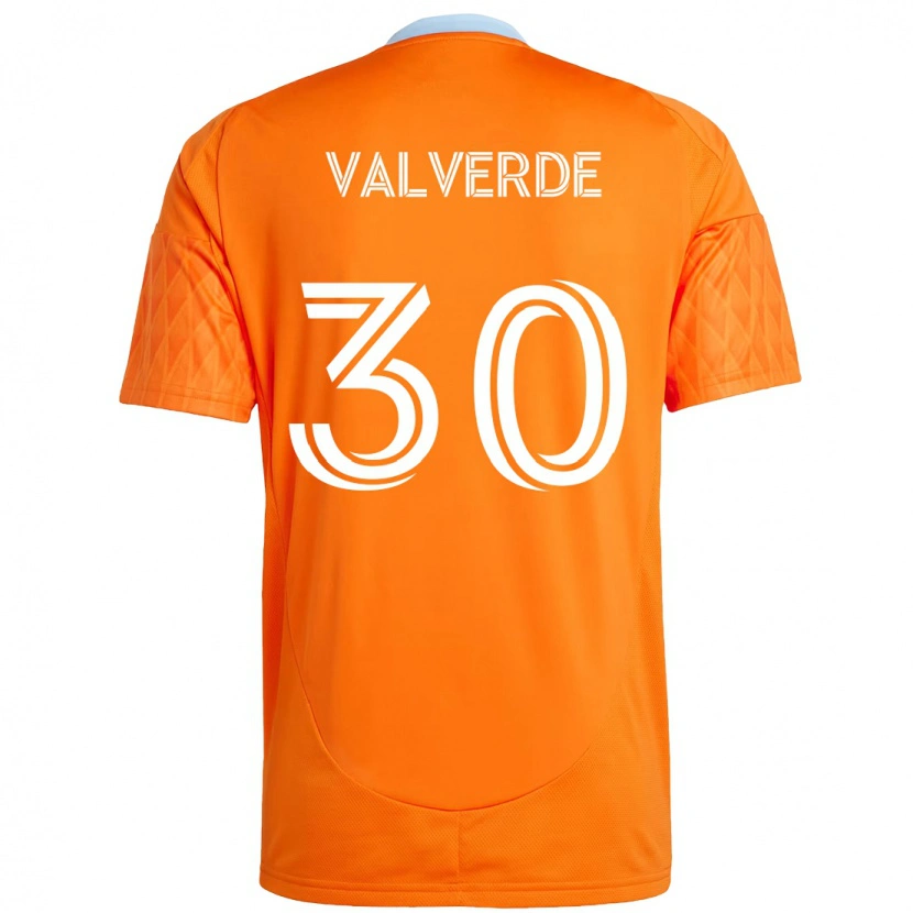 Danxen Kinder Jefferson Valverde #30 Orange Weiß Heimtrikot Trikot 2025/26 T-Shirt