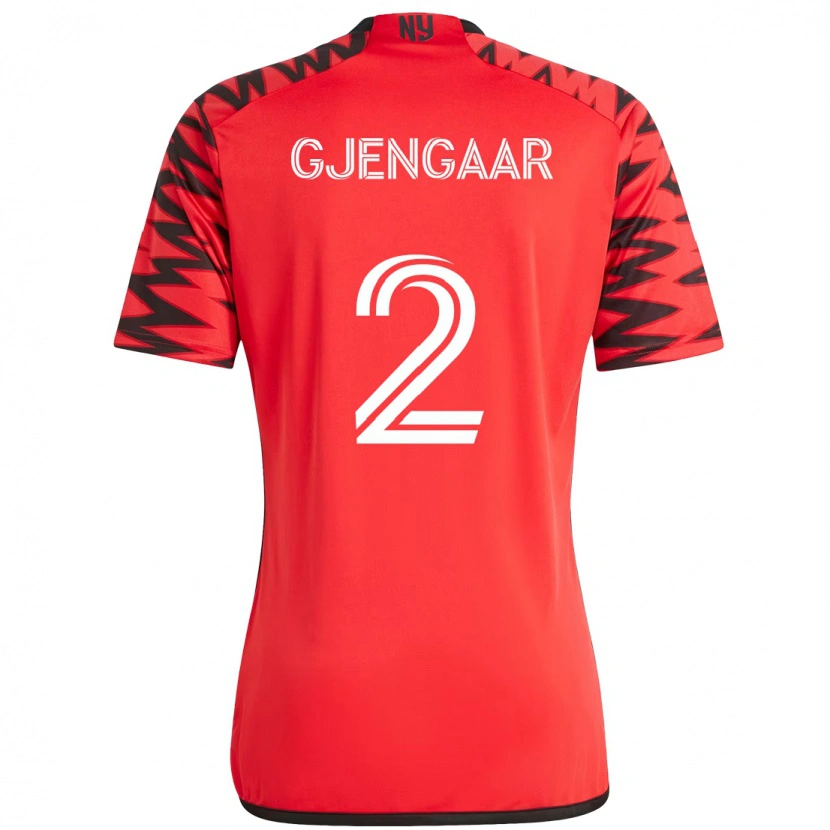 Danxen Kinder Dennis Gjengaar #2 Rot Schwarz Heimtrikot Trikot 2025/26 T-Shirt
