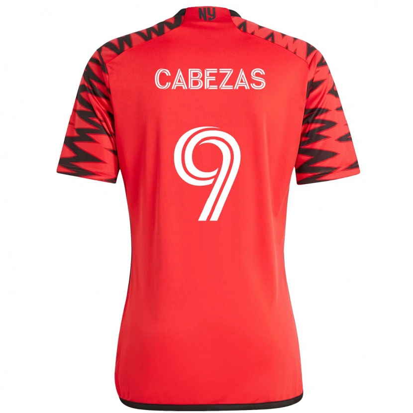 Danxen Kinder Jorge Cabezas #9 Rot Schwarz Heimtrikot Trikot 2025/26 T-Shirt