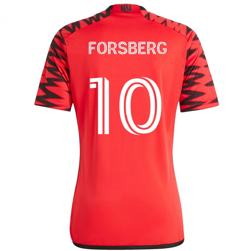 Danxen Kinder Emil Forsberg #10 Rot Schwarz Heimtrikot Trikot 2025/26 T-Shirt