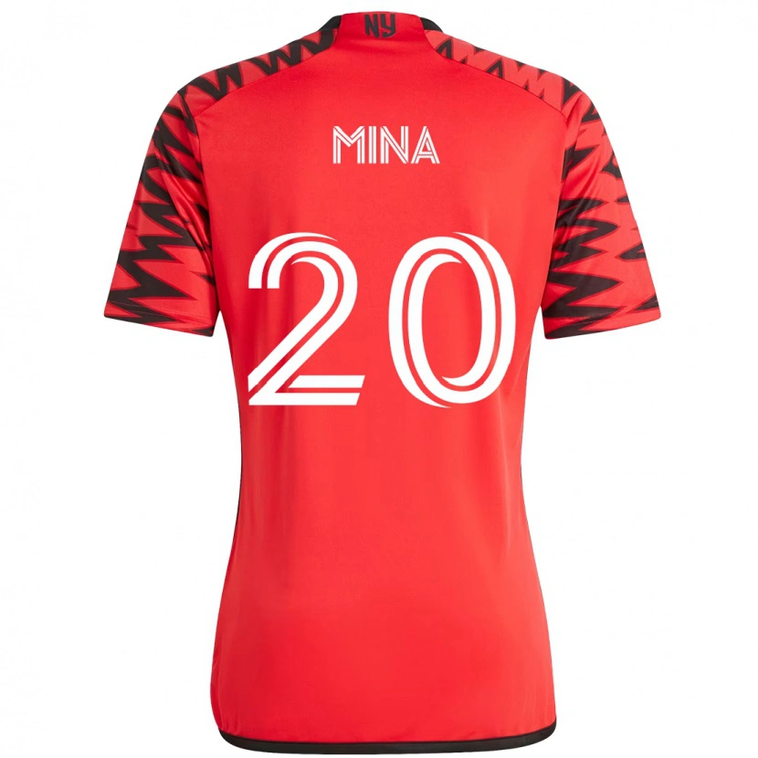 Danxen Kinder Juan Mina #20 Rot Schwarz Heimtrikot Trikot 2025/26 T-Shirt