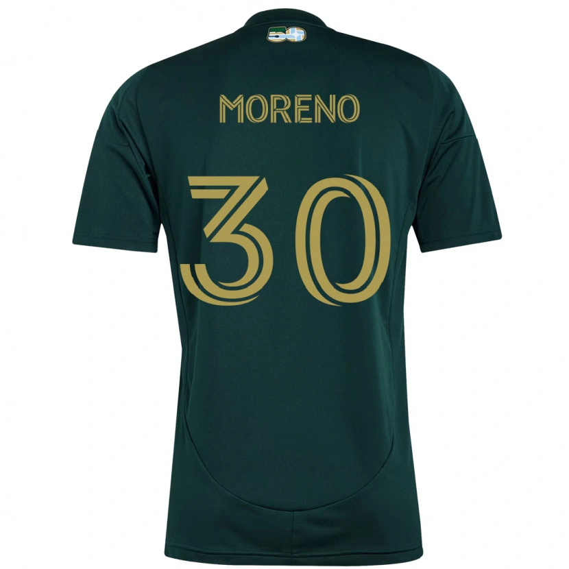 Danxen Kinder Santiago Moreno #30 Schwarz Braun Heimtrikot Trikot 2025/26 T-Shirt