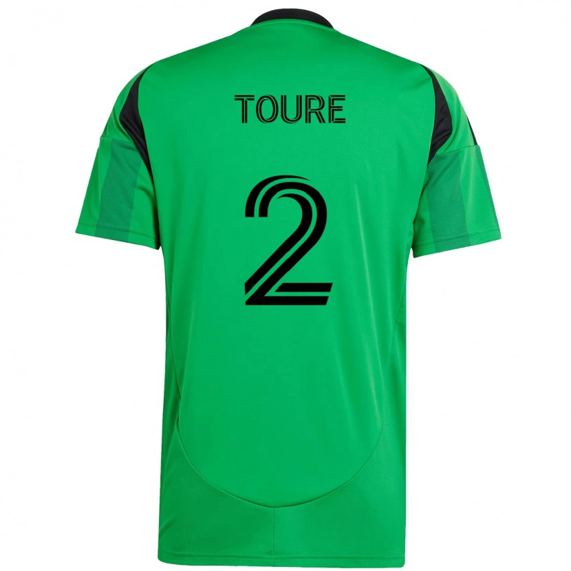 Danxen Kinder Cheick Touré #2 Grün Schwarz Heimtrikot Trikot 2025/26 T-Shirt