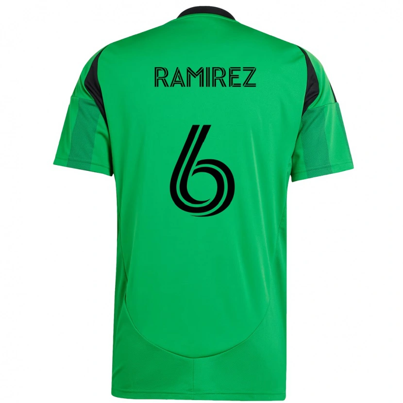 Danxen Kinder Alonso Ramírez #6 Grün Schwarz Heimtrikot Trikot 2025/26 T-Shirt