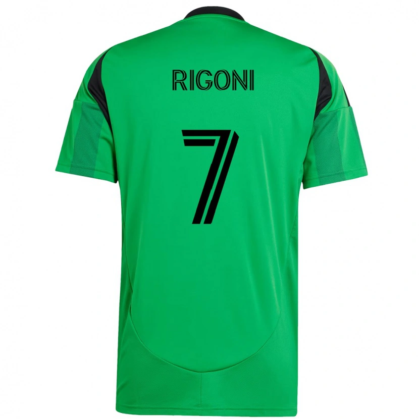Danxen Kinder Emiliano Rigoni #7 Grün Schwarz Heimtrikot Trikot 2025/26 T-Shirt