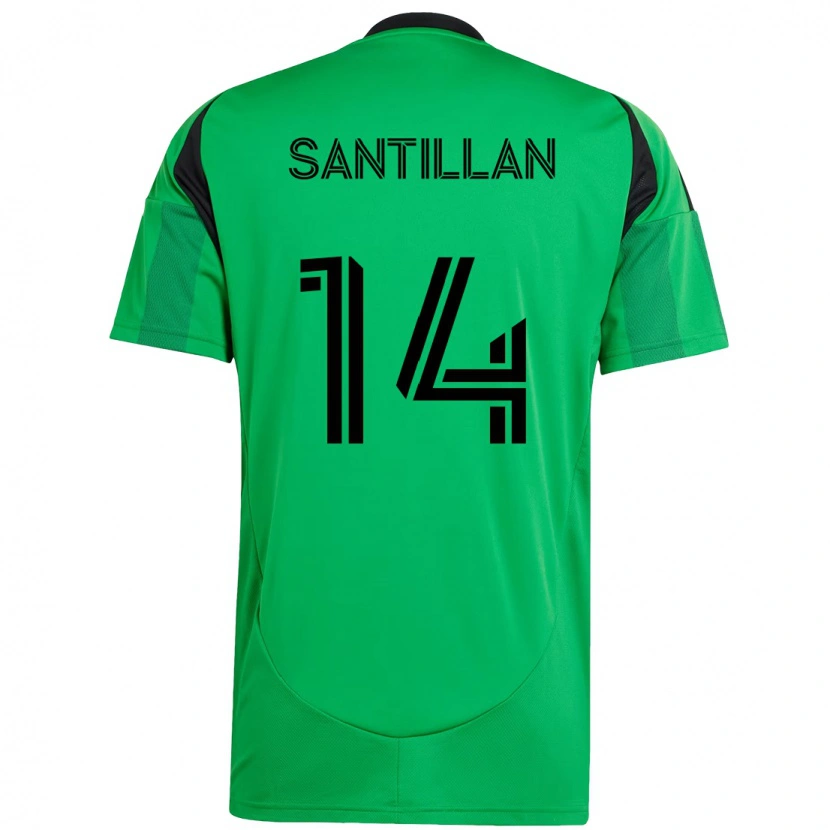 Danxen Kinder Jonathan Santillan #14 Grün Schwarz Heimtrikot Trikot 2025/26 T-Shirt