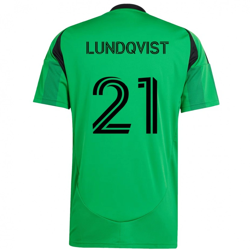 Danxen Kinder Adam Lundqvist #21 Grün Schwarz Heimtrikot Trikot 2025/26 T-Shirt