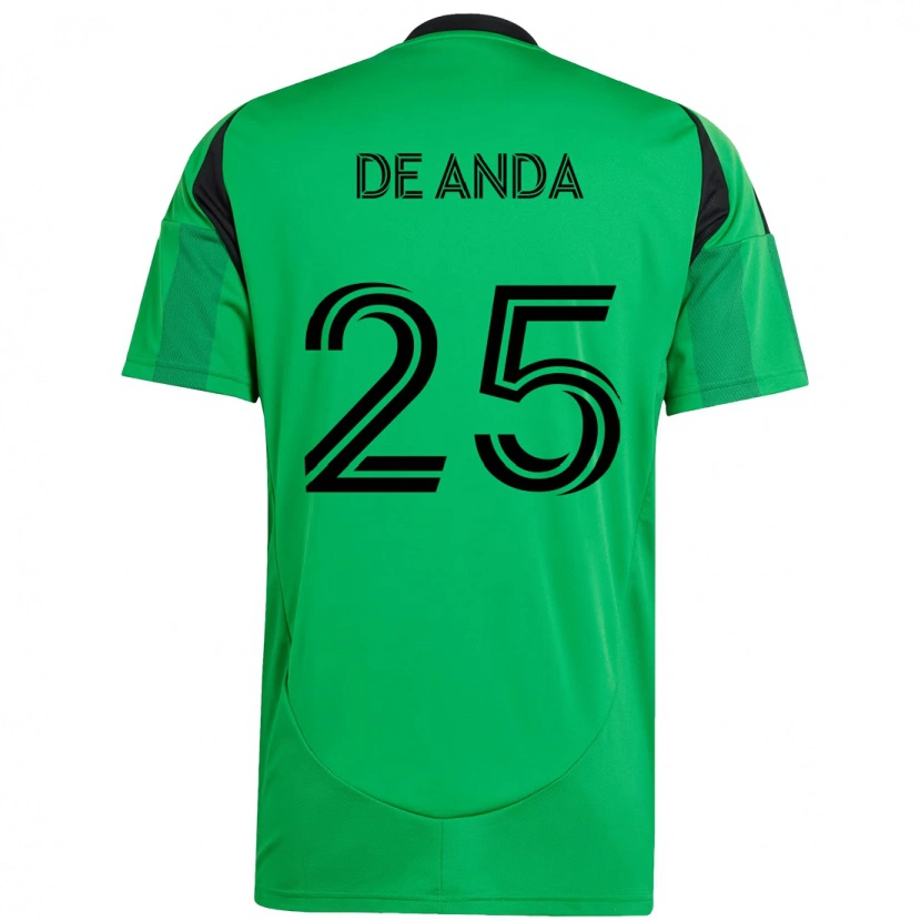 Danxen Kinder Anthony De Anda #25 Grün Schwarz Heimtrikot Trikot 2025/26 T-Shirt
