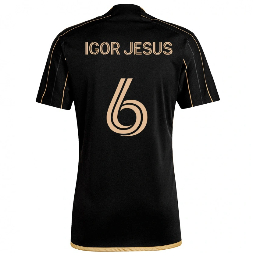 Danxen Kinder Igor Jesus #6 Schwarz Braun Heimtrikot Trikot 2025/26 T-Shirt