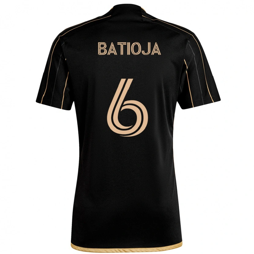 Danxen Kinder Jeremy Batioja #6 Schwarz Braun Heimtrikot Trikot 2025/26 T-Shirt