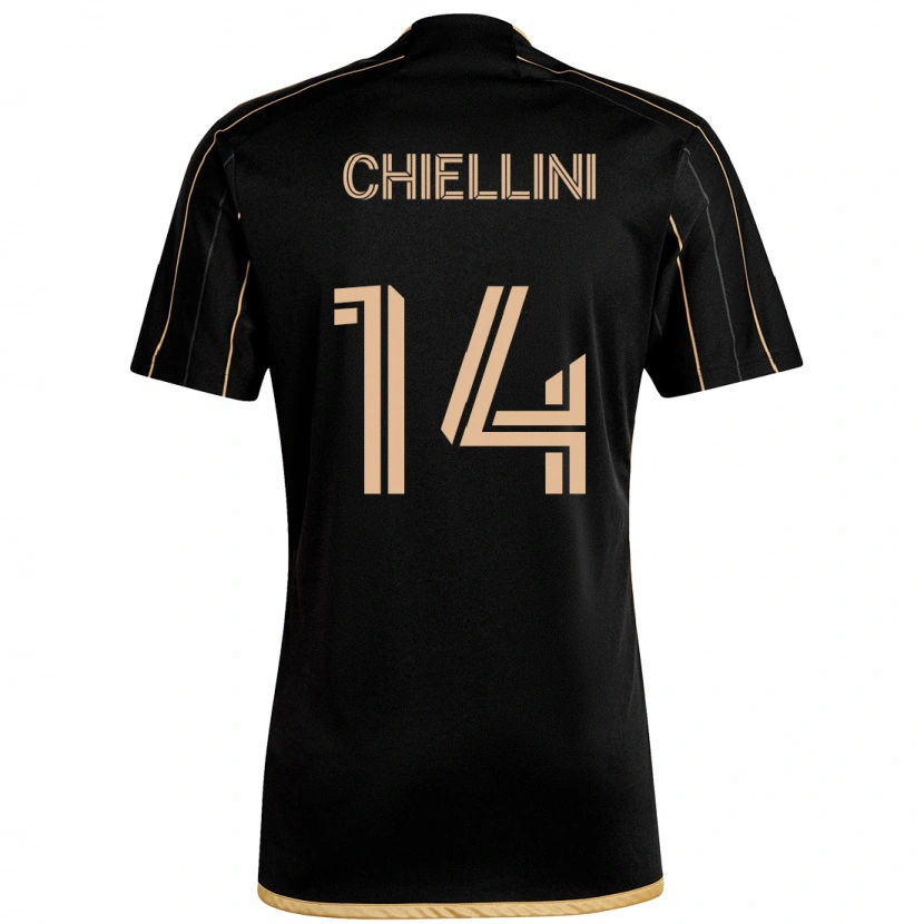 Danxen Kinder Giorgio Chiellini #14 Schwarz Braun Heimtrikot Trikot 2025/26 T-Shirt