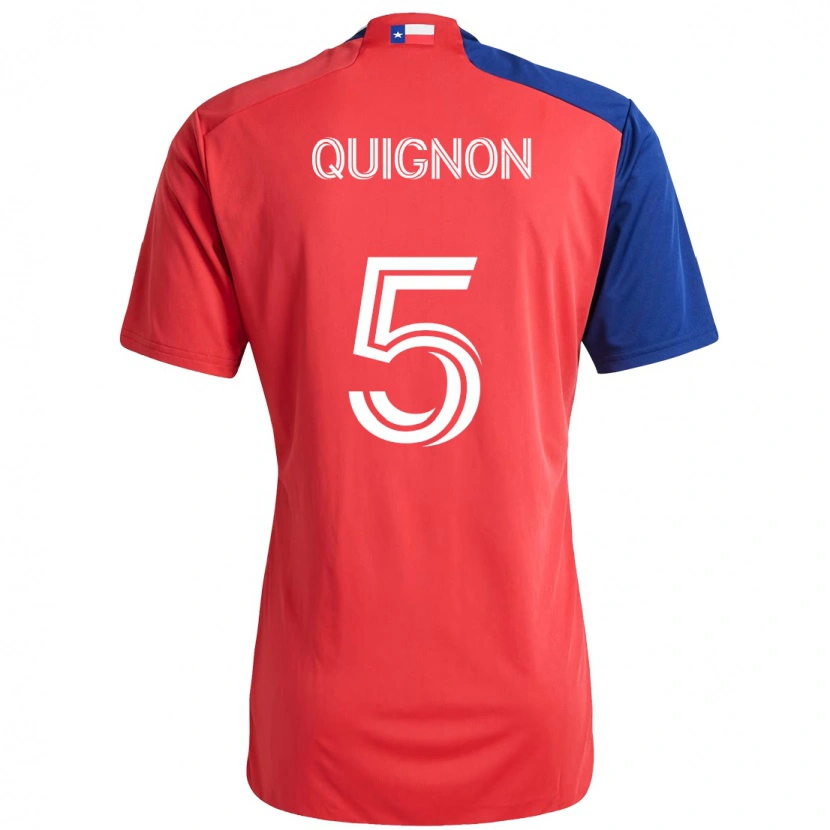 Danxen Kinder Facundo Quignón #5 Rot Marineblau Heimtrikot Trikot 2025/26 T-Shirt
