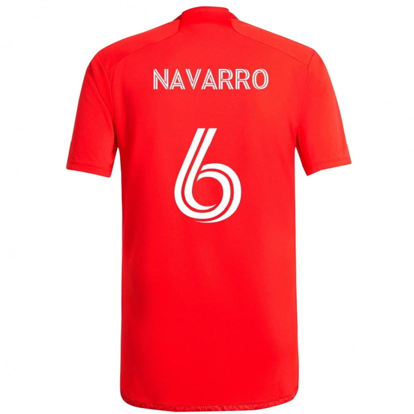 Danxen Kinder Miguel Navarro #6 Rot Weiß Heimtrikot Trikot 2025/26 T-Shirt