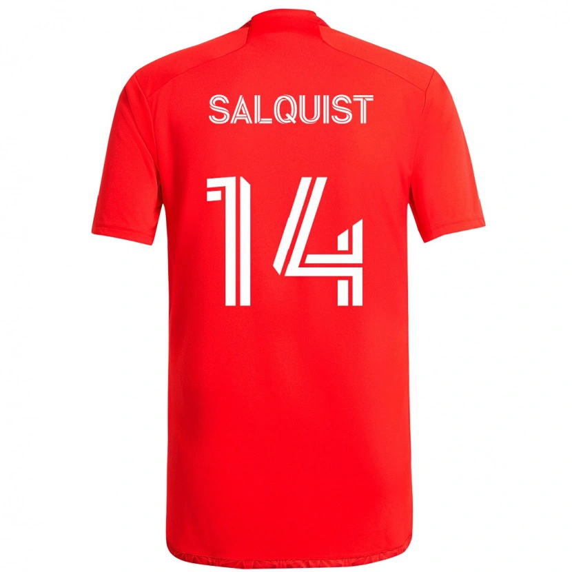 Danxen Kinder Tobias Salquist #14 Rot Weiß Heimtrikot Trikot 2025/26 T-Shirt