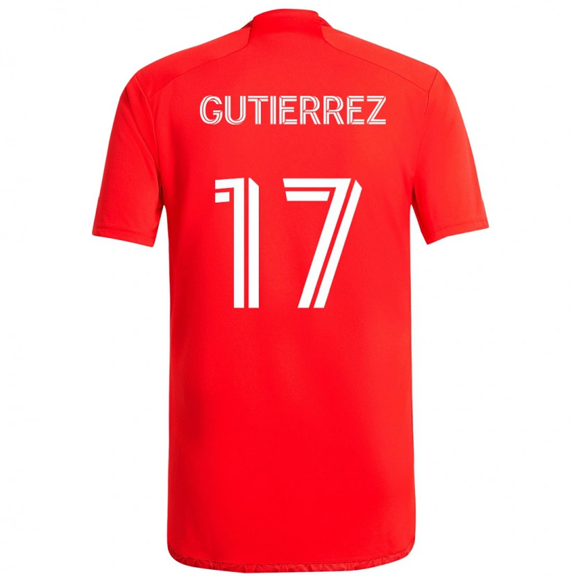 Danxen Kinder Brian Gutiérrez #17 Rot Weiß Heimtrikot Trikot 2025/26 T-Shirt