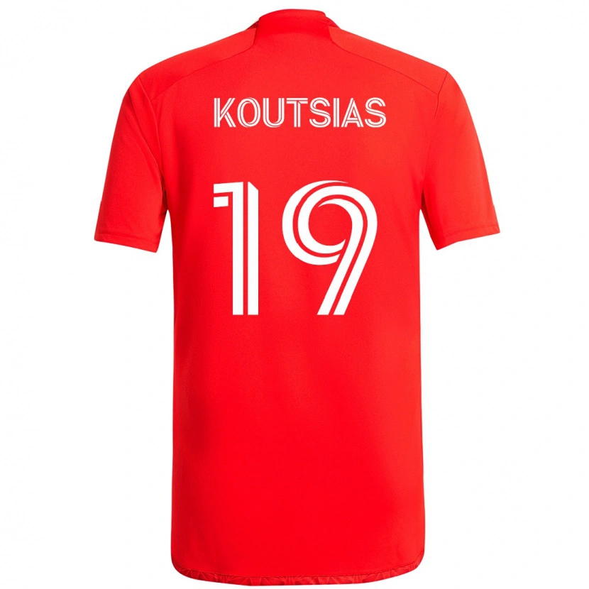 Danxen Kinder Georgios Koutsias #19 Rot Weiß Heimtrikot Trikot 2025/26 T-Shirt