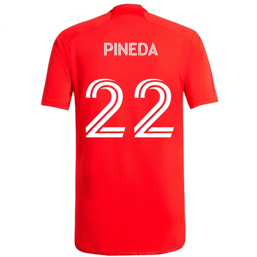 Danxen Kinder Mauricio Pineda #22 Rot Weiß Heimtrikot Trikot 2025/26 T-Shirt