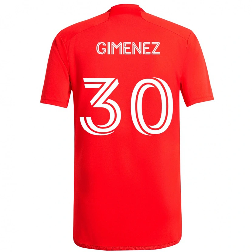 Danxen Kinder Gastón Giménez #30 Rot Weiß Heimtrikot Trikot 2025/26 T-Shirt