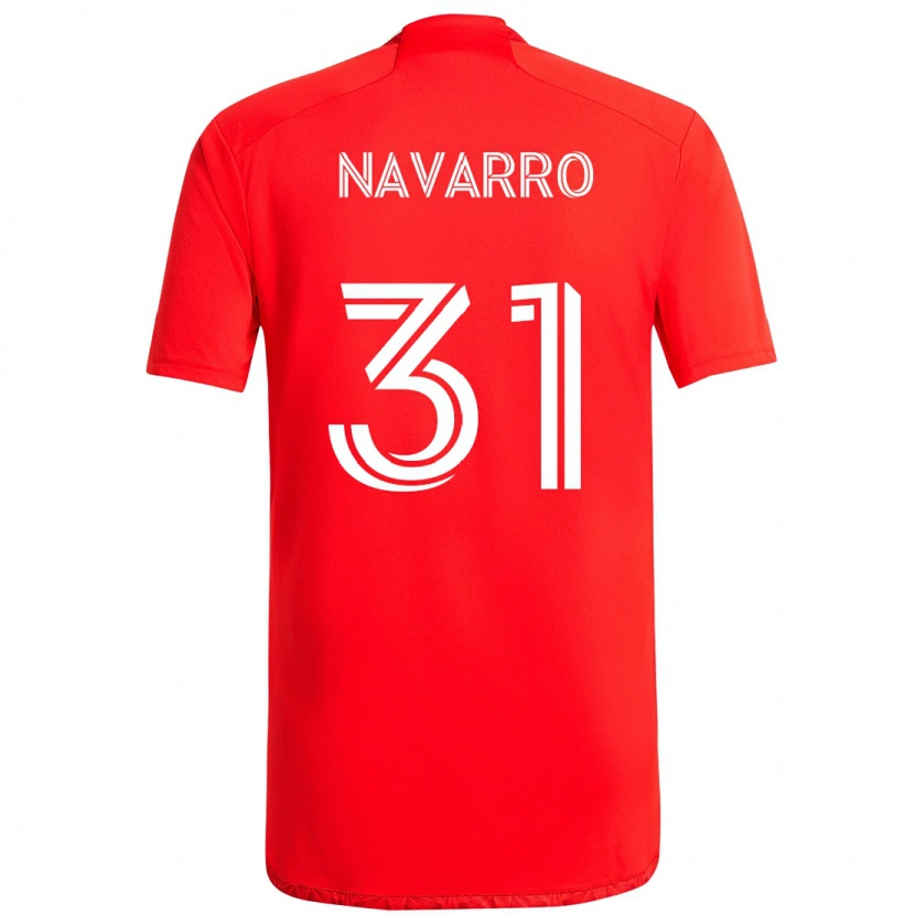 Danxen Kinder Federico Navarro #31 Rot Weiß Heimtrikot Trikot 2025/26 T-Shirt
