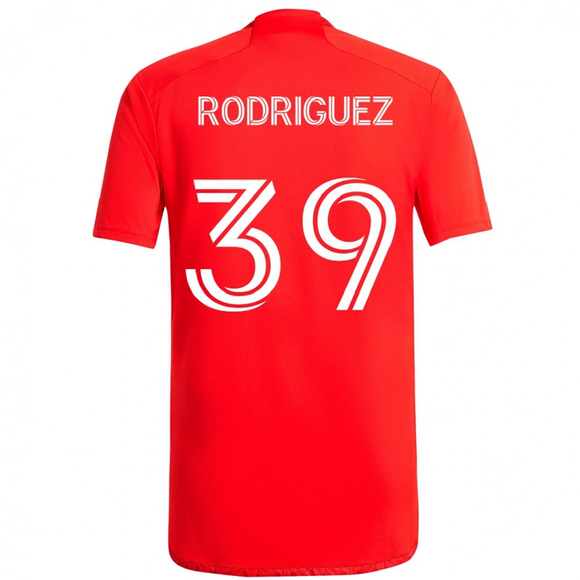 Danxen Kinder Allan Rodriguez #39 Rot Weiß Heimtrikot Trikot 2025/26 T-Shirt