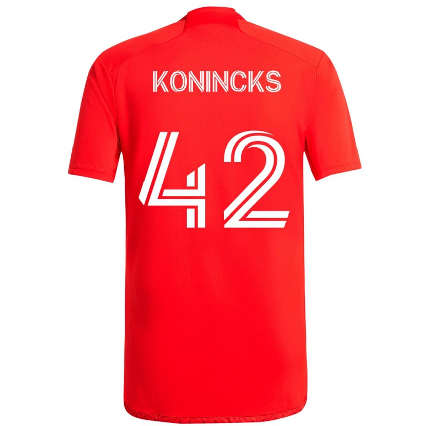 Danxen Kinder Diego Konincks #42 Rot Weiß Heimtrikot Trikot 2025/26 T-Shirt