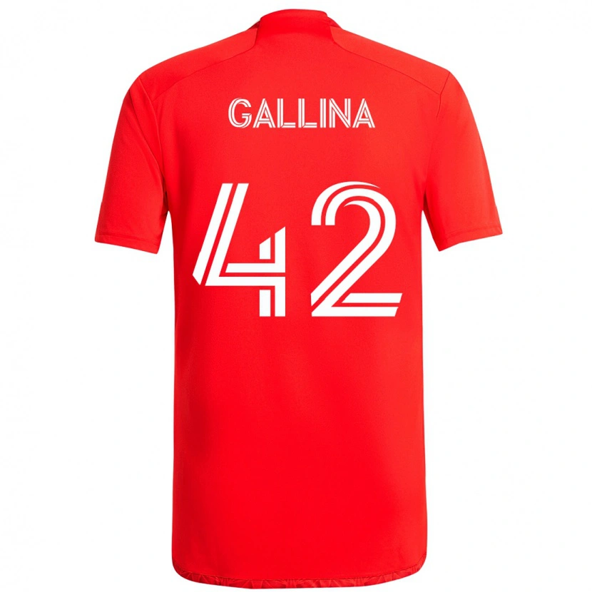 Danxen Kinder Henrique Gallina #42 Rot Weiß Heimtrikot Trikot 2025/26 T-Shirt