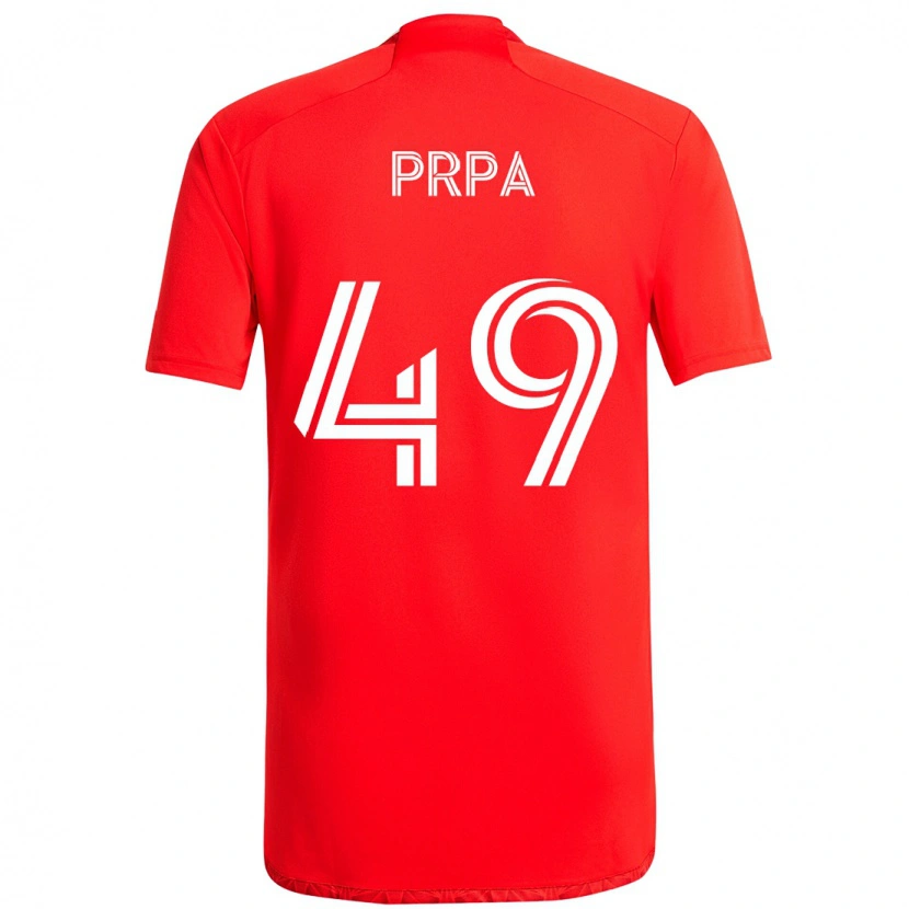 Danxen Kinder Luka Prpa #49 Rot Weiß Heimtrikot Trikot 2025/26 T-Shirt