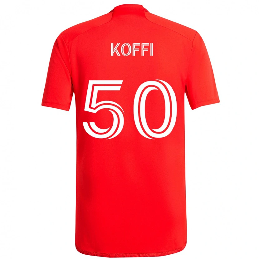 Danxen Kinder Christian Koffi #50 Rot Weiß Heimtrikot Trikot 2025/26 T-Shirt