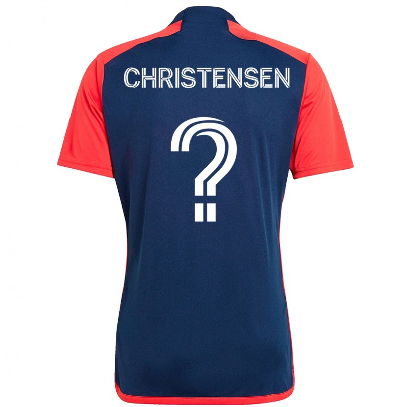 Danxen Kinder Kevin Christensen #0 Blau Rot Heimtrikot Trikot 2025/26 T-Shirt