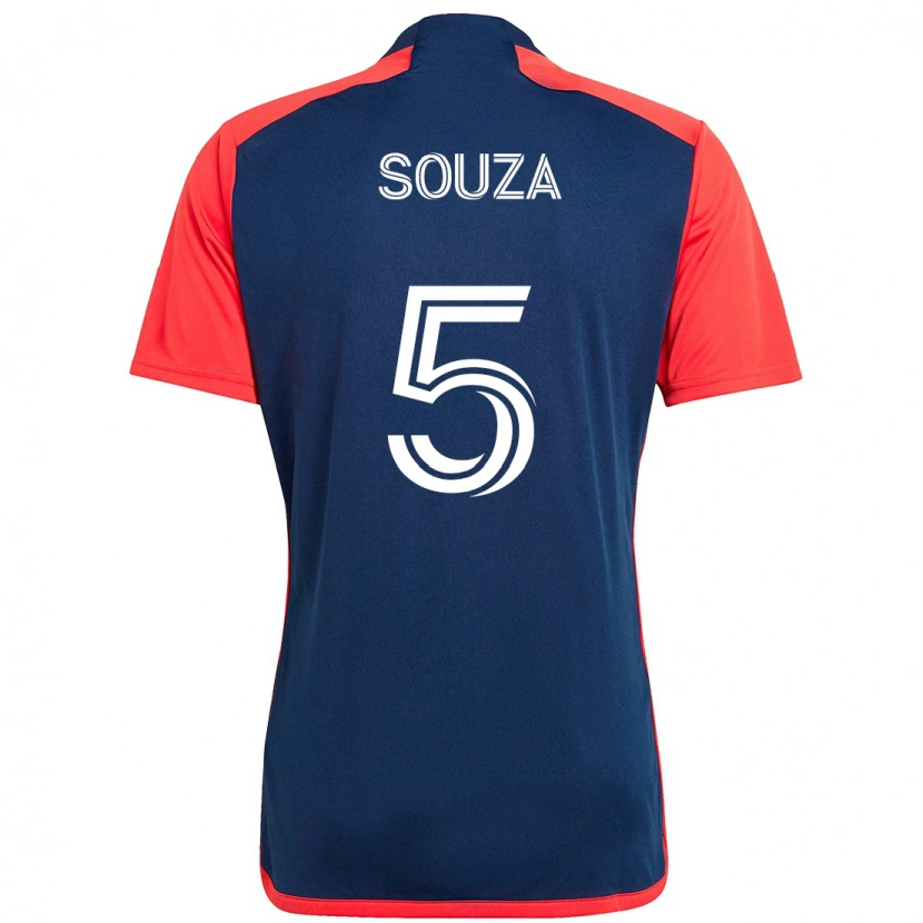 Danxen Kinder Victor Souza #5 Blau Rot Heimtrikot Trikot 2025/26 T-Shirt