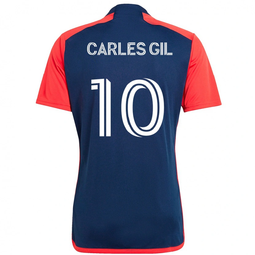 Danxen Kinder Carles Gil #10 Blau Rot Heimtrikot Trikot 2025/26 T-Shirt