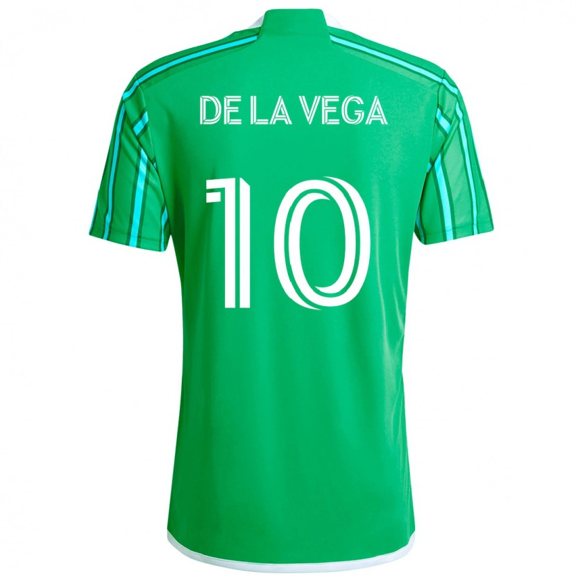 Danxen Kinder Pedro De La Vega #10 Grün Weiß Heimtrikot Trikot 2025/26 T-Shirt
