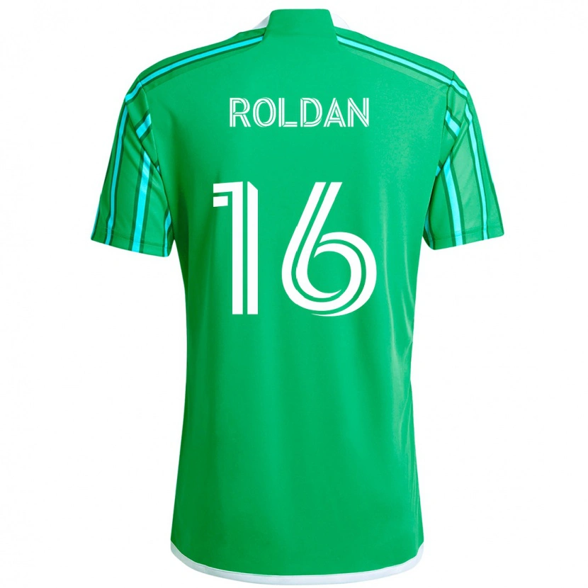 Danxen Kinder Álex Roldán #16 Grün Weiß Heimtrikot Trikot 2025/26 T-Shirt