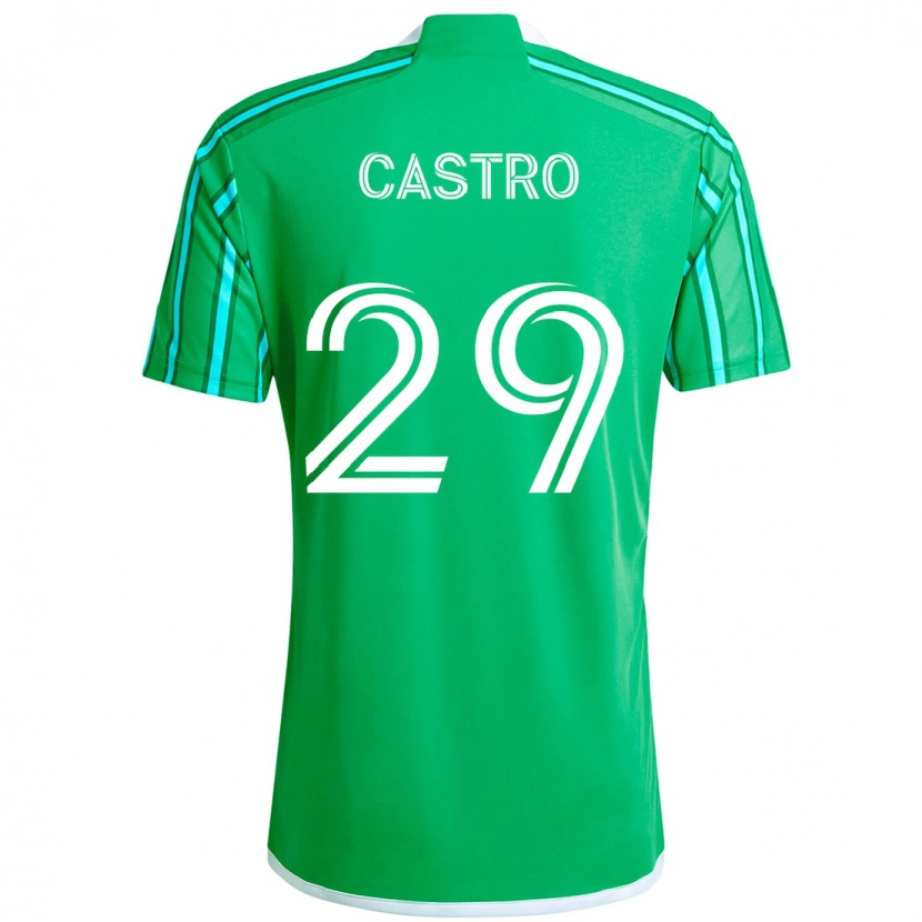 Danxen Kinder Jacob Castro #29 Grün Weiß Heimtrikot Trikot 2025/26 T-Shirt