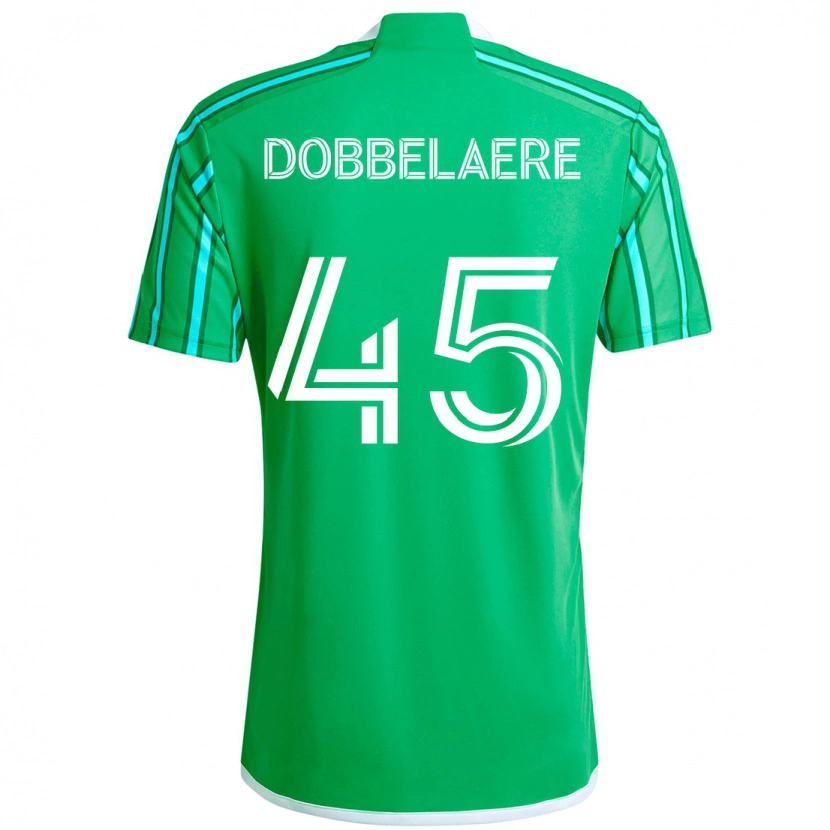 Danxen Kinder Ethan Dobbelaere #45 Grün Weiß Heimtrikot Trikot 2025/26 T-Shirt