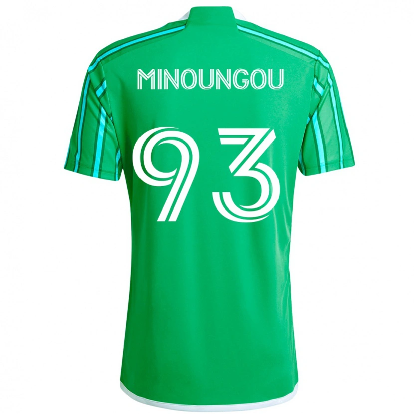 Danxen Kinder Georgi Minoungou #93 Grün Weiß Heimtrikot Trikot 2025/26 T-Shirt