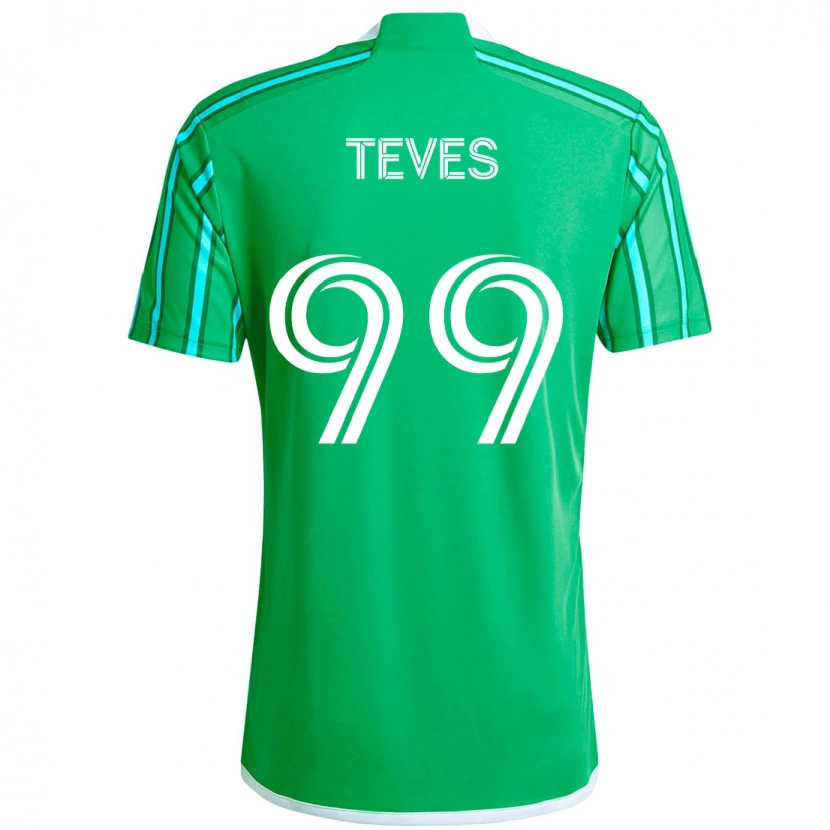 Danxen Kinder Dylan Teves #99 Grün Weiß Heimtrikot Trikot 2025/26 T-Shirt