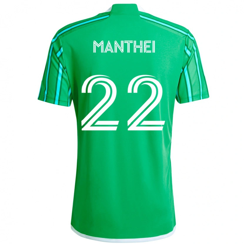 Danxen Kinder Leahi Manthei #22 Grün Weiß Heimtrikot Trikot 2025/26 T-Shirt