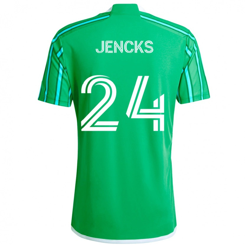 Danxen Kinder India Jencks #24 Grün Weiß Heimtrikot Trikot 2025/26 T-Shirt