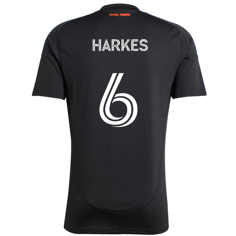 Danxen Kinder Ian Harkes #6 Schwarz Dunkelblau Heimtrikot Trikot 2025/26 T-Shirt