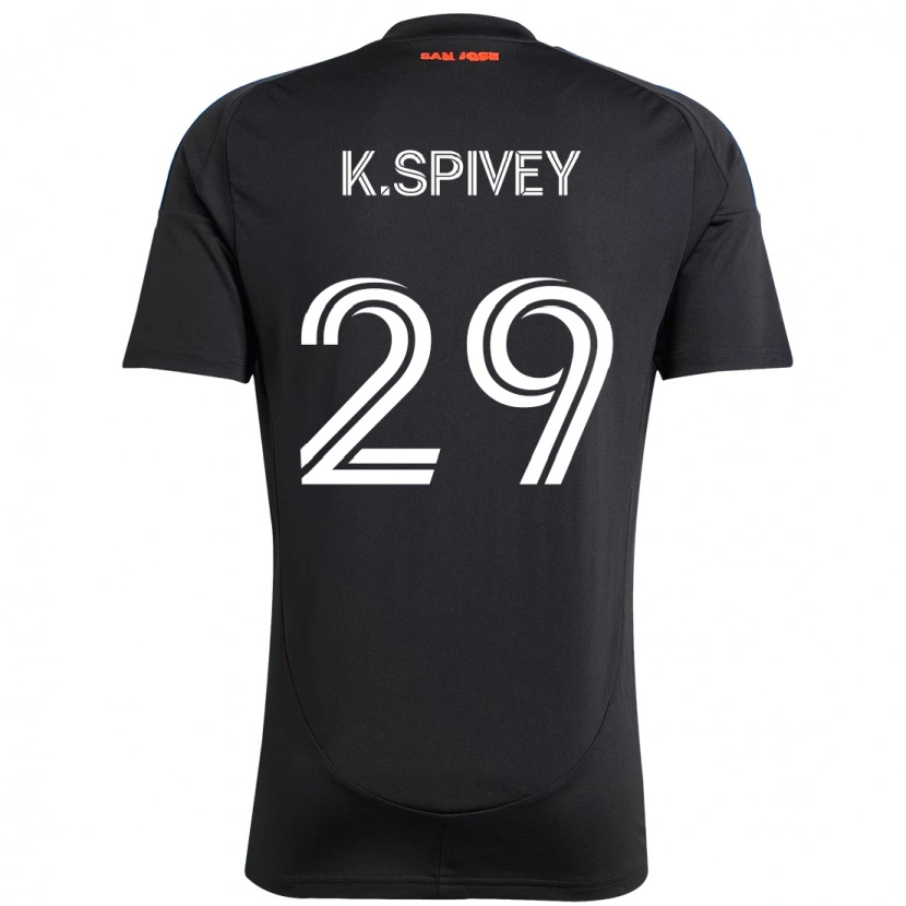 Danxen Kinder Kaedren Spivey #29 Schwarz Dunkelblau Heimtrikot Trikot 2025/26 T-Shirt