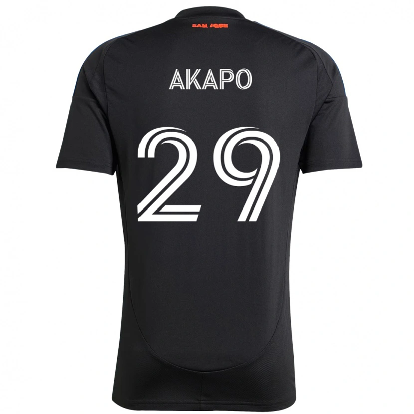 Danxen Kinder Carlos Akapo #29 Schwarz Dunkelblau Heimtrikot Trikot 2025/26 T-Shirt