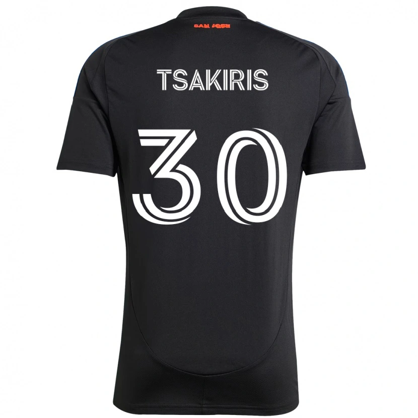 Danxen Kinder Niko Tsakiris #30 Schwarz Dunkelblau Heimtrikot Trikot 2025/26 T-Shirt