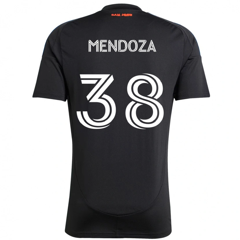 Danxen Kinder Edwyn Mendoza #38 Schwarz Dunkelblau Heimtrikot Trikot 2025/26 T-Shirt