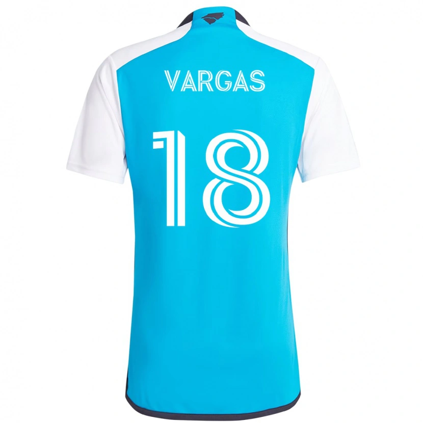 Danxen Kinder Kerwin Vargas #18 Himmelblau Weiß Heimtrikot Trikot 2025/26 T-Shirt